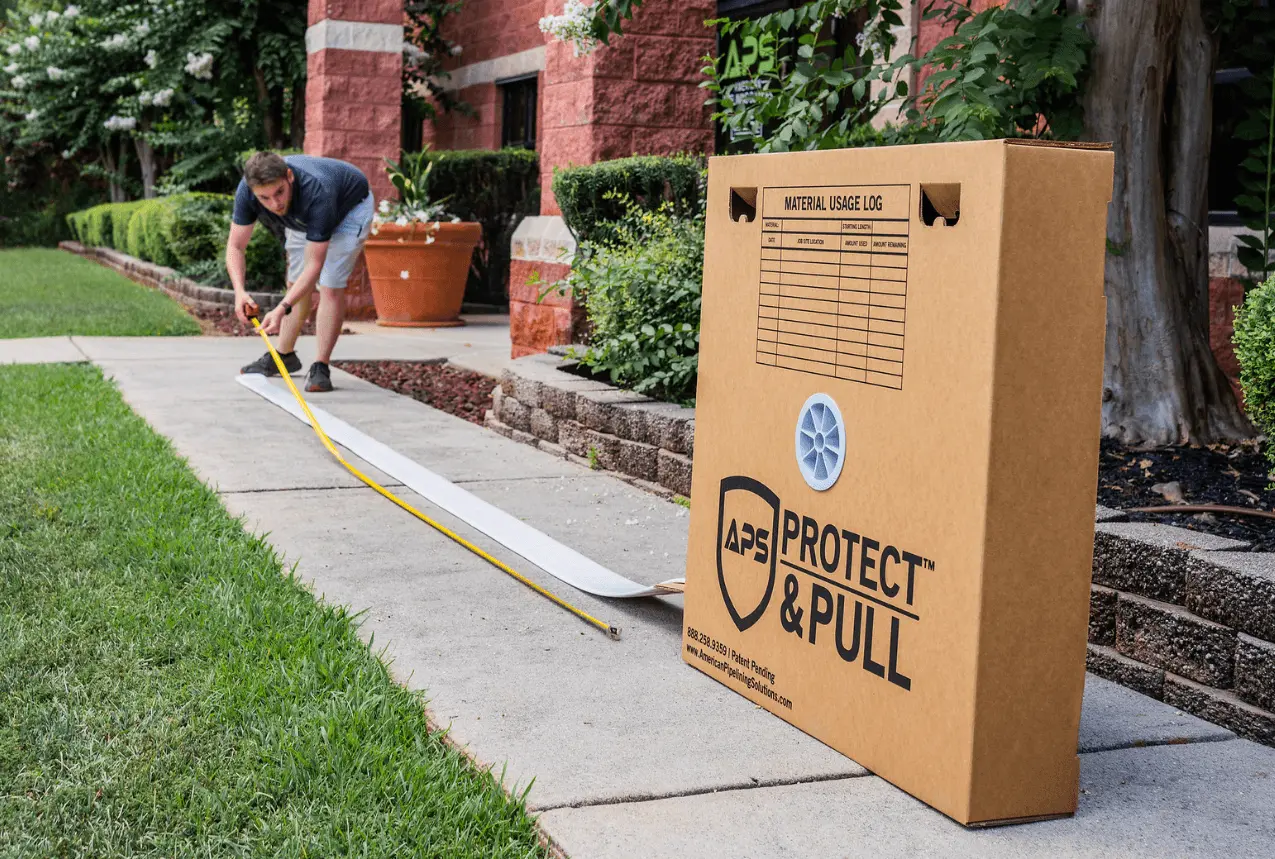man measuring liner length