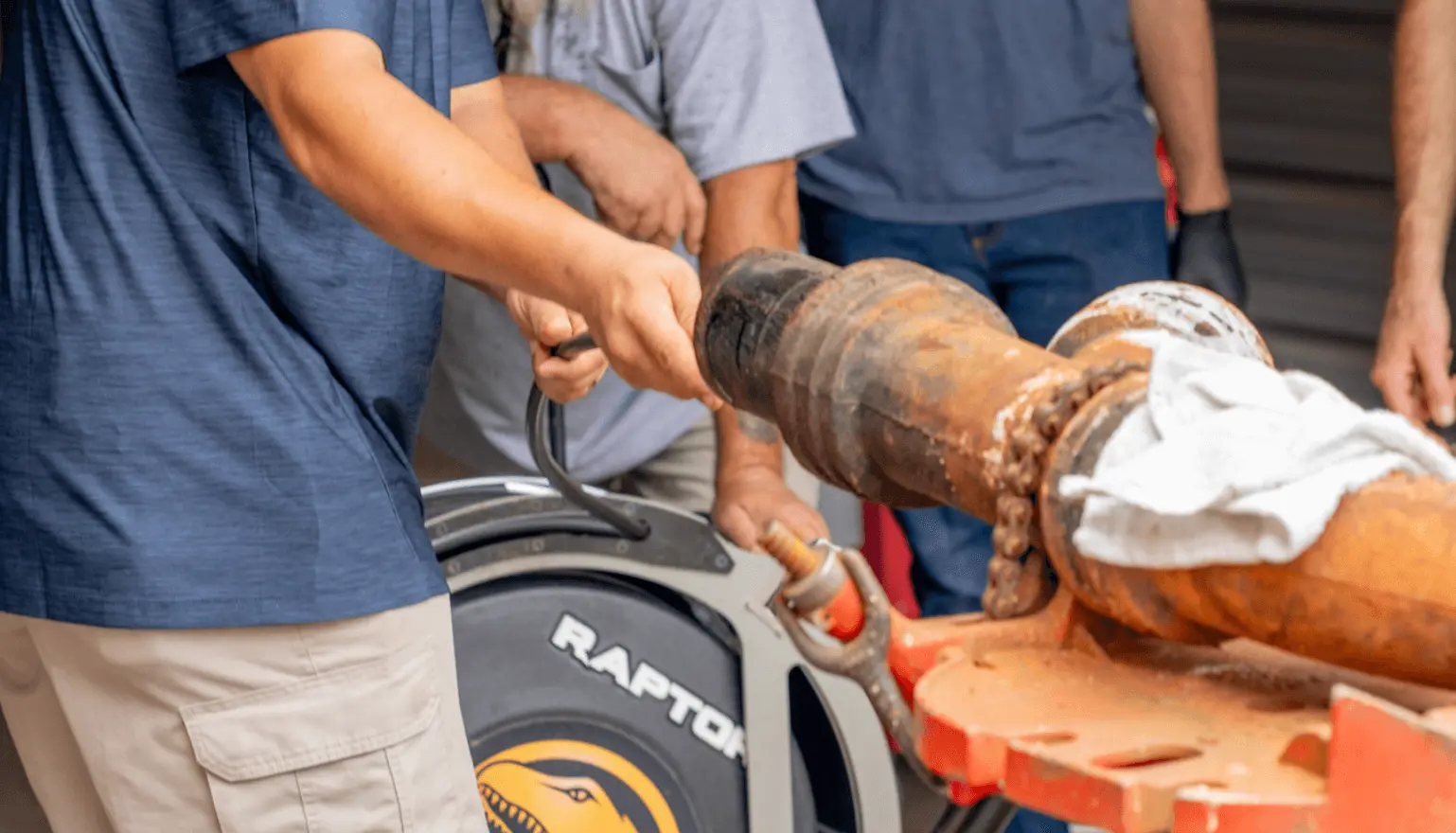 raptor cutter cutting out grease, sludge, paper, hair