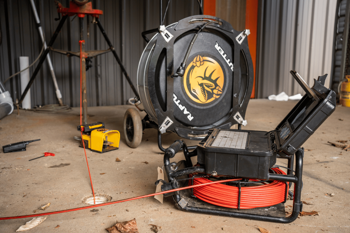 Sewer inspection camera and APS Raptor Cutter system used for pipe inspection, cleaning, and preparation prior to CIPP lining installation.