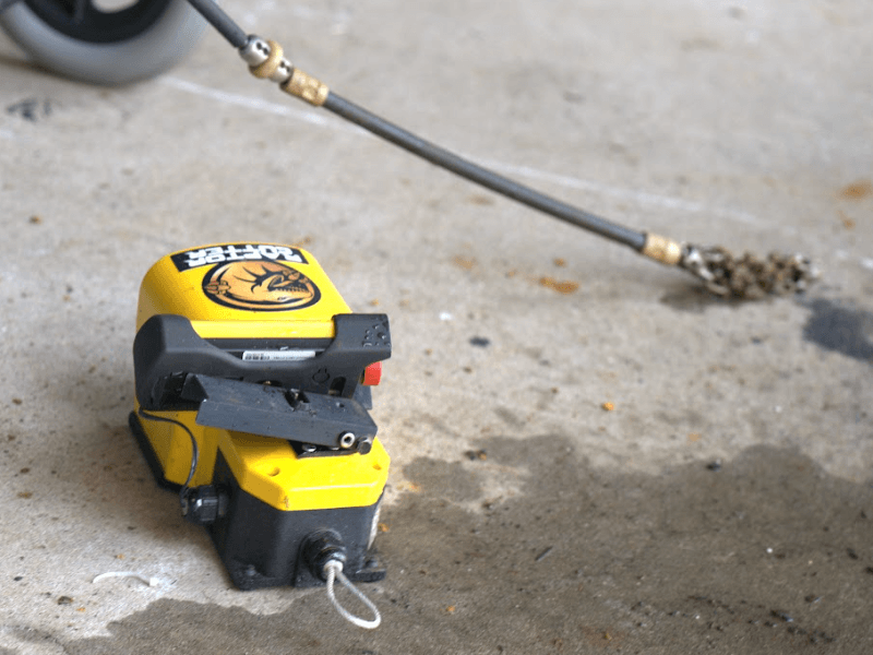 Wireless remote control for the Raptor Cutter drain cleaning machine