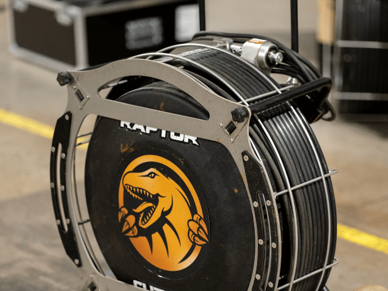 QuickFit cable reel system showing tool-free reel change capability