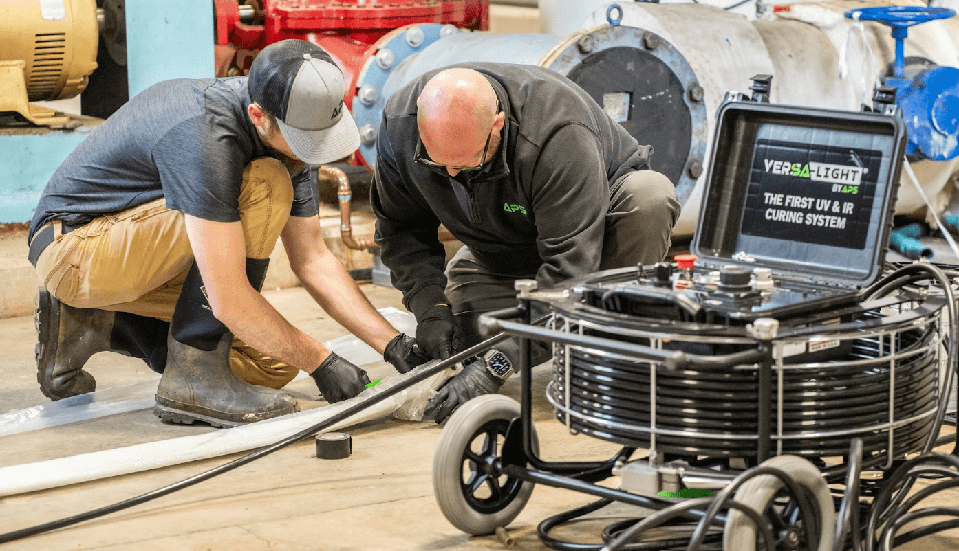 Versa-Light being used in residential tight access repair