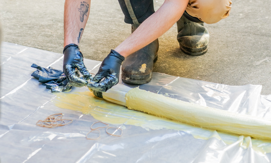 Versa Patch being used in pipe bends and transitions